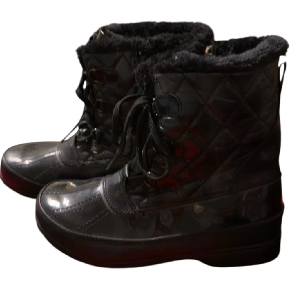 BUY NOW/TOTES BLACK RUBBER FUR LINING WINTER BOOT